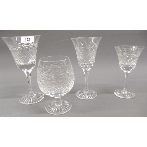 452 - Royal Brierley cut crystal part suite of drinking glasses