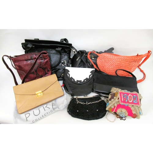 48 - Box containing a quantity of various ladies handbags and evening purses