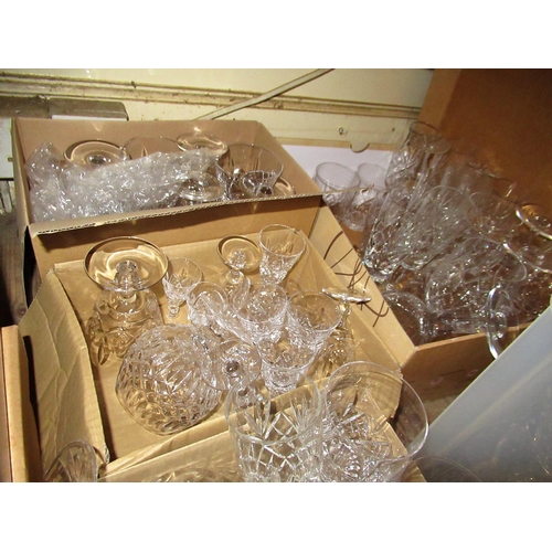 526 - Quantity of various cut and etched drinking glasses, including Stuart