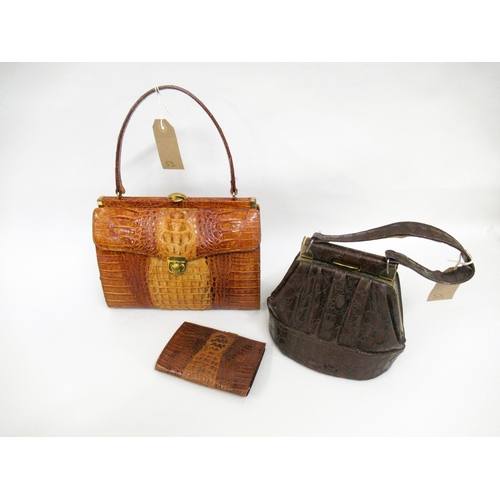 53 - Two 1950's handbags, one with matching purse