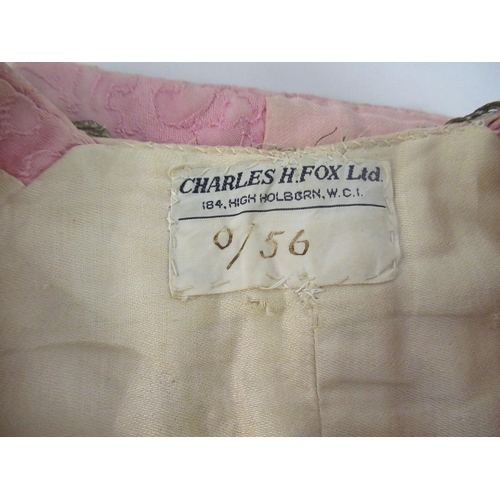 56 - Charles H. Fox Ltd., 184, High Holborn, WC1, theatrical costumier, early to mid 20th Century pink br... 