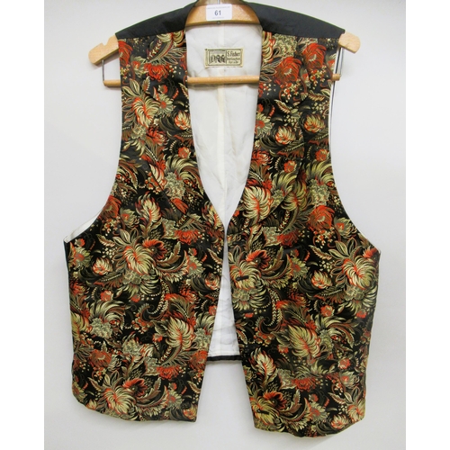 61 - S. Fisher, Burlington Arcade, three gentleman's embroidered waistcoats, together with a silk waistco... 