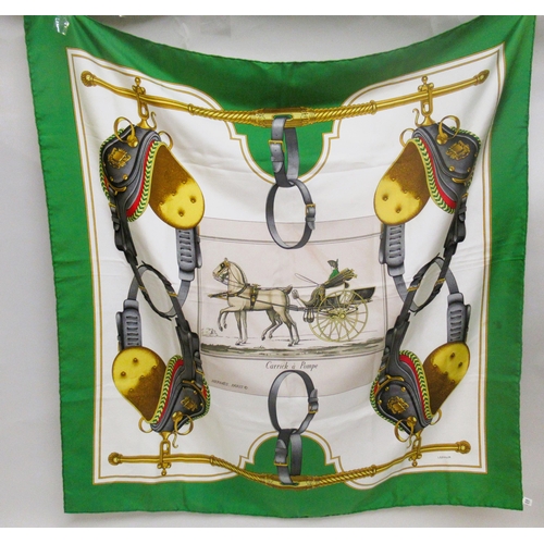 63 - Hermes, ' Carrick à Pompe ' silk scarf by Philippe Ledoux and first issued in 1953