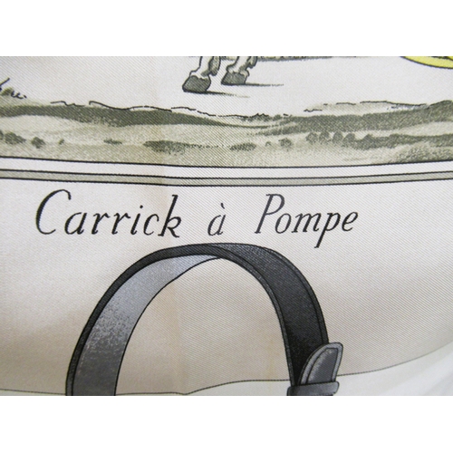 63 - Hermes, ' Carrick à Pompe ' silk scarf by Philippe Ledoux and first issued in 1953