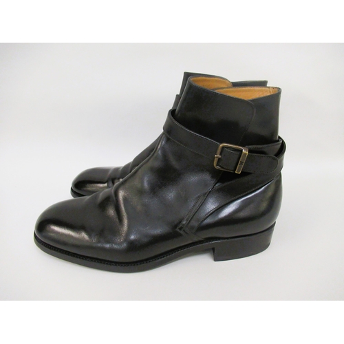 82 - J.M. Weston, pair of gentleman's black leather Jodhpur boots, complete with dust covers