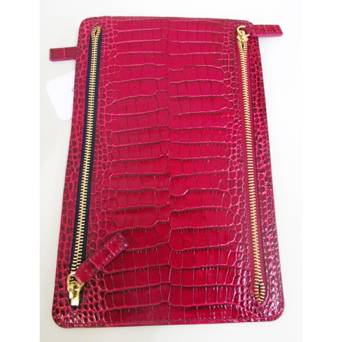 89 - Smythson of Bond Street, pink multi zip travel wallet in Mara