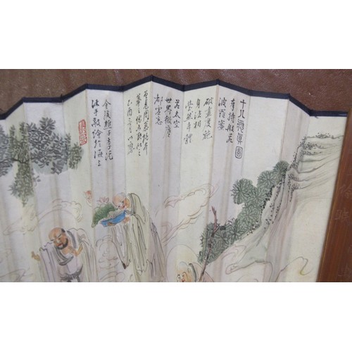 336 - Collection of eight various 20th Century oriental bamboo and hand painted and printed fans