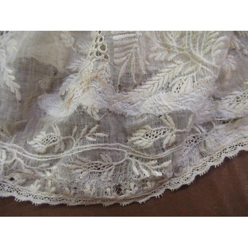 105 - Small collection of early lacework clothing, and trimmings