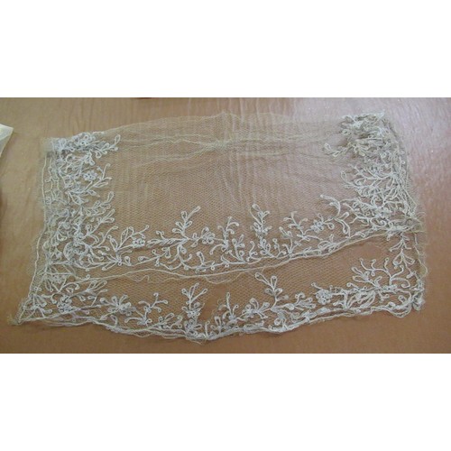 105 - Small collection of early lacework clothing, and trimmings