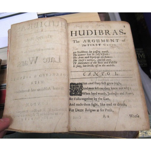 427 - One volume, ‘ Hudibras, The First Part ’ printed London by T.N. for Henry Herringman, 1684 together ... 