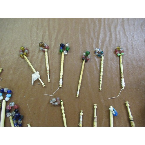 267 - Collection of 19th Century bone lace makers bobbins