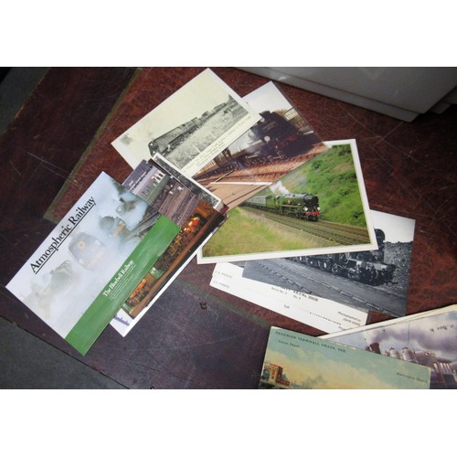 293 - Box containing a quantity of various postcards, some railway related, together with an album contain... 