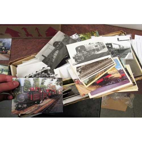 293 - Box containing a quantity of various postcards, some railway related, together with an album contain... 