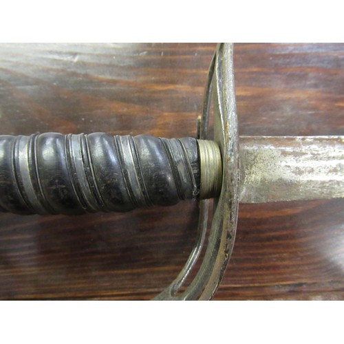 410 - Early 19th Century sabre mounted on a wooden display board