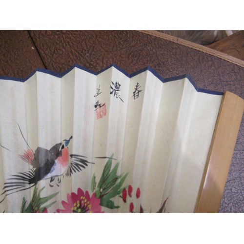 336 - Collection of eight various 20th Century oriental bamboo and hand painted and printed fans