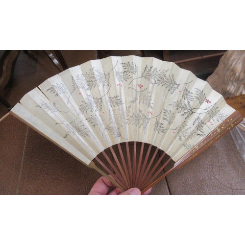 336 - Collection of eight various 20th Century oriental bamboo and hand painted and printed fans