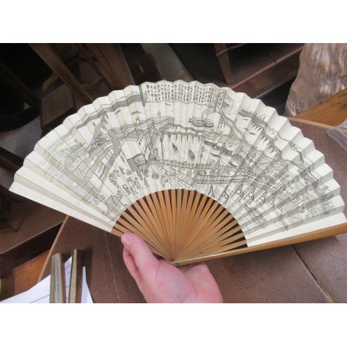 336 - Collection of eight various 20th Century oriental bamboo and hand painted and printed fans