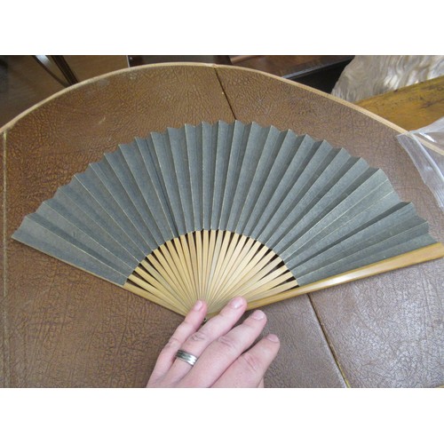 336 - Collection of eight various 20th Century oriental bamboo and hand painted and printed fans