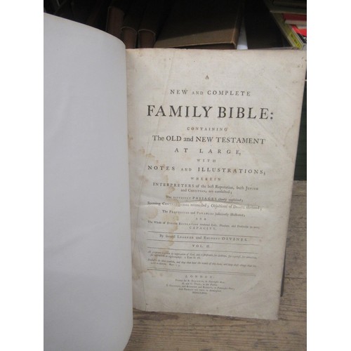 431 - Two volumes, ' The Family Bible MDCCLXX (1770) ', part leather bound