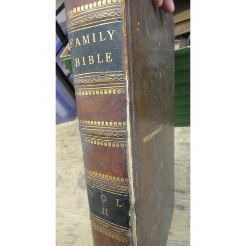 431 - Two volumes, ' The Family Bible MDCCLXX (1770) ', part leather bound