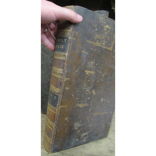 431 - Two volumes, ' The Family Bible MDCCLXX (1770) ', part leather bound