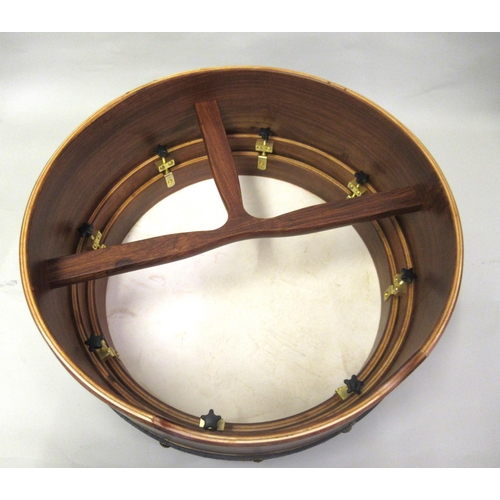120 - Modern Deep-Rim Performance bodhran with various beaters and soft case. 42cm diameter
