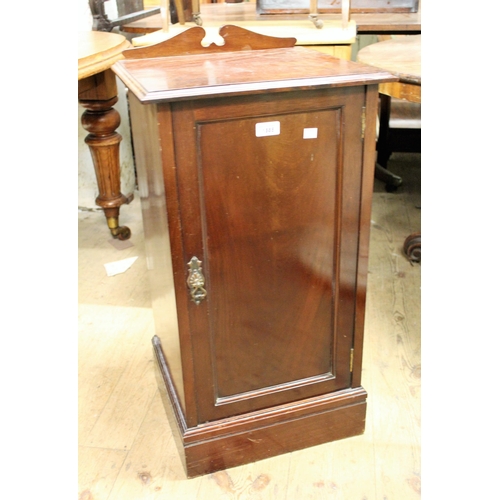 1885 - Victorian mahogany single door bedside cabinet and a rectangular mahogany occasional table