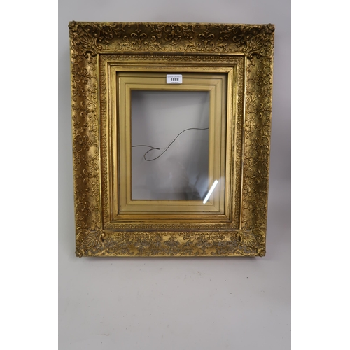 1888 - Small late 19th Century gilt picture frame, 38cms x 30cms aperture, with various slips