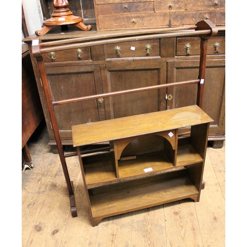 1898 - 19th Century pine bank of nine workshop drawers, 84cms wide together with a small oak wall bracket, ... 