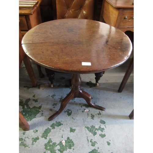 1903A - Small 18th Century mahogany pedestal table, the plain top above a baluster turned column support and... 