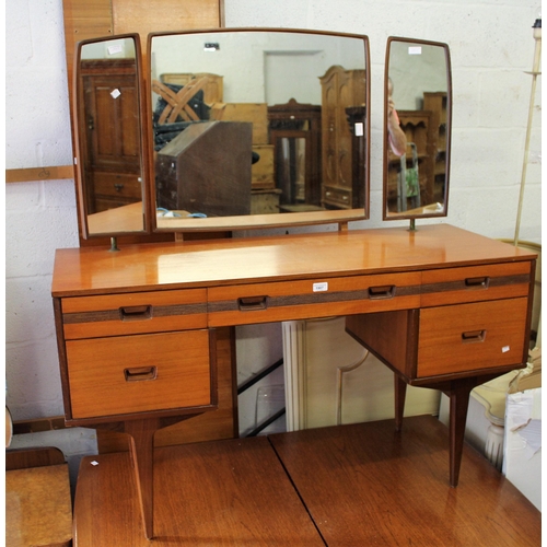 1907 - Mid 20th Century teak dressing table, and a matching headboard by Butilux