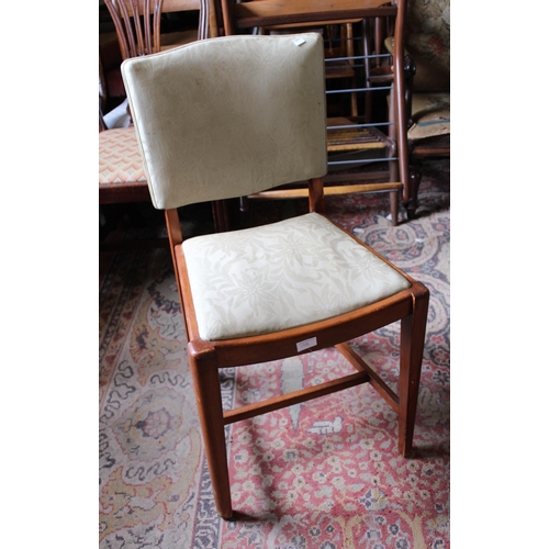 1909 - Teak extending dining table by Meredew, and four 20th Century stained chairs with drop-in seats and ... 