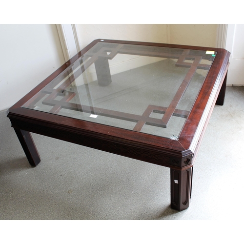 1924 - Pair of reproduction lamp tables in Chinese Chippendale style, together with a matching coffee table... 