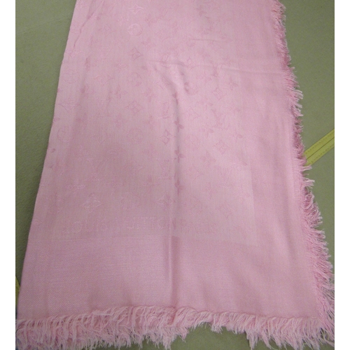 80 - Louis Vuitton Monogram pale pink scarf