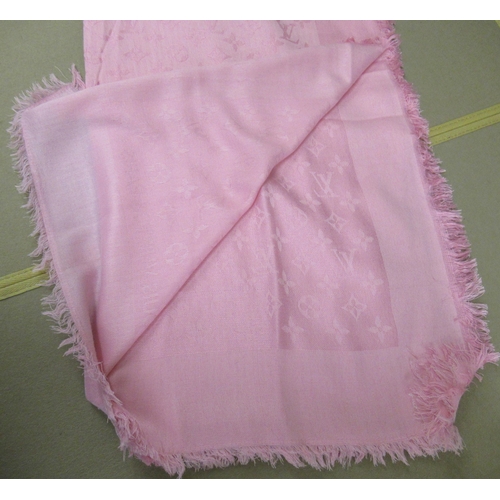 80 - Louis Vuitton Monogram pale pink scarf