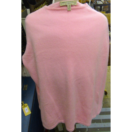 83 - Maria di Ripabianca, pink cashmere jumper, size 16 together with another cream cardigan