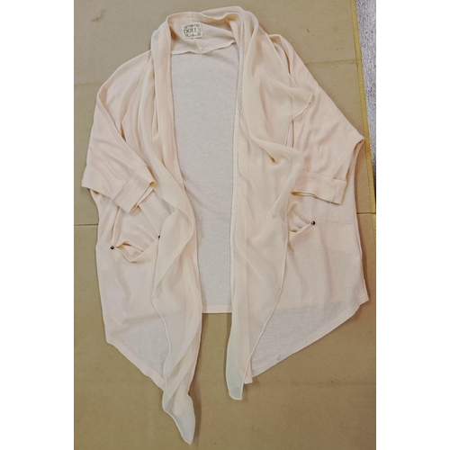 83 - Maria di Ripabianca, pink cashmere jumper, size 16 together with another cream cardigan