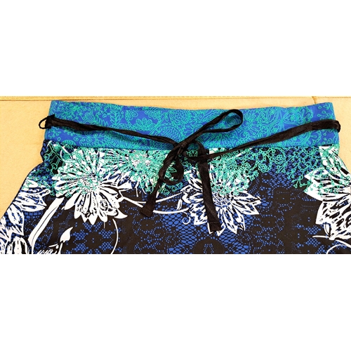 84 - Desigual, black skirt embroidered with butterflies, size 42 and another Desigual blue patterned skir... 