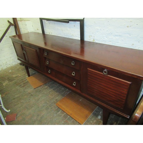 1865 - Mid 20th Century teak extending dining table with eight matching chairs and sideboard