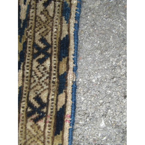 48 - Turkoman rug, the three rows of gols and multiple borders, on a faded red ground, together with anot... 