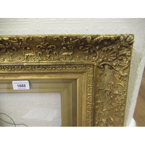 1888 - Small late 19th Century gilt picture frame, 38cms x 30cms aperture, with various slips