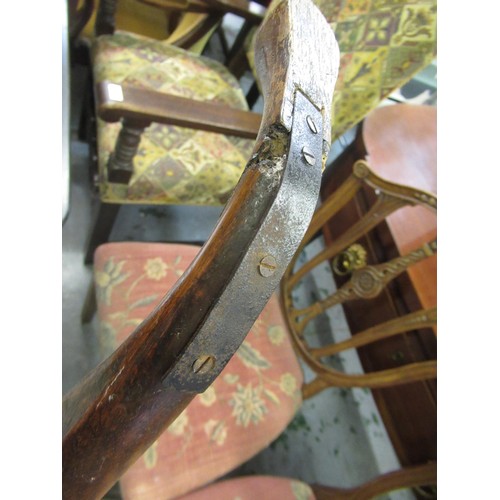 1890 - 18th Century oak circular pedestal wine table, the dish top above a tapering column and tripod base,... 