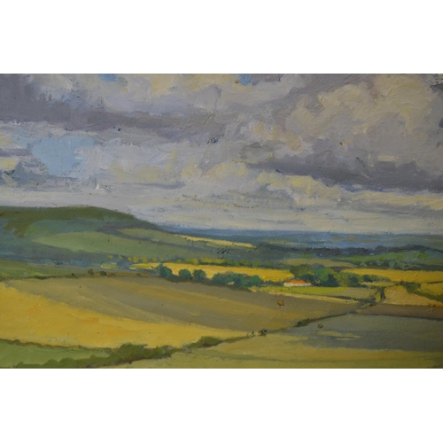 Mervin Knight, oil on canvas, extensive rural landscape, signed and dated '94, 41 x 46cm, gilt framed
