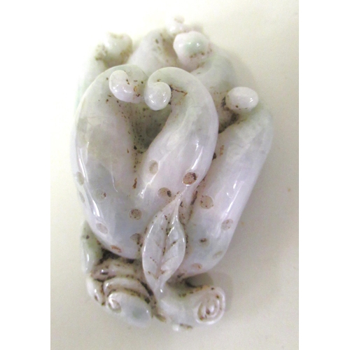 118 - 20th Century carved pale jade model of a lotus flower, 10cm wide