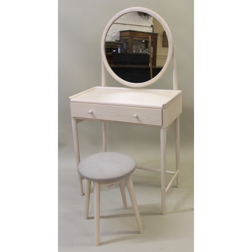 Ercol Salina 3899 dressing table with circular mirrored back and