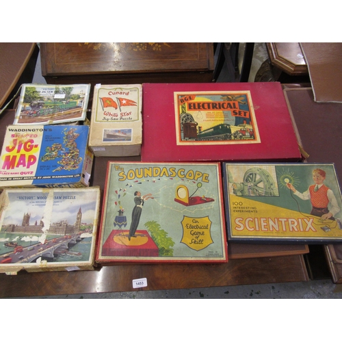 152 - Three mid 20th Century scientific and electrical toy sets in original boxes, together with a small q... 