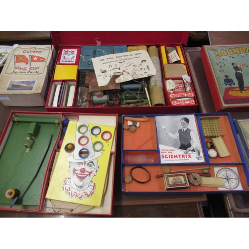 152 - Three mid 20th Century scientific and electrical toy sets in original boxes, together with a small q... 