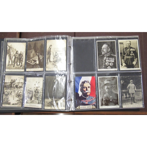 156 - Album containing a large quantity of various World War I original postcards, also including some lat... 