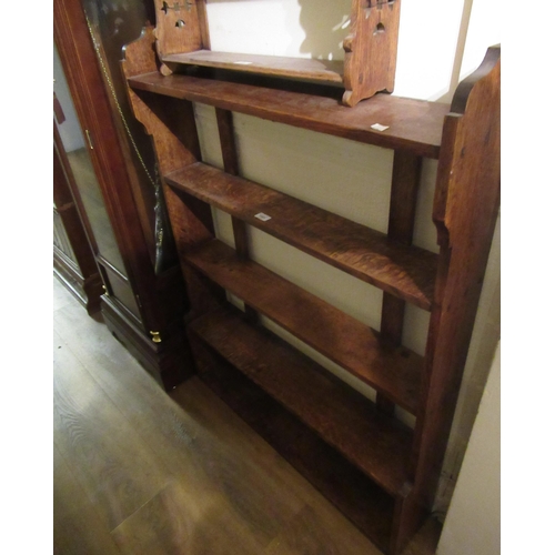 1583 - Large oak five shelf wall bracket,  122cm high x 90cm wide x 80cm deep