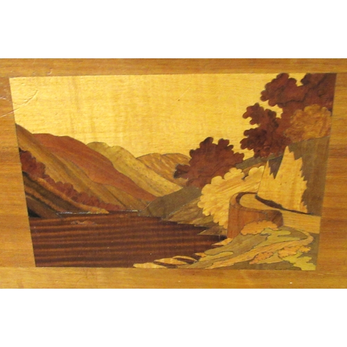 1607 - Two Rowley Gallery type parquetry pictures, Lake District views, 35.5 x 39cm each overall